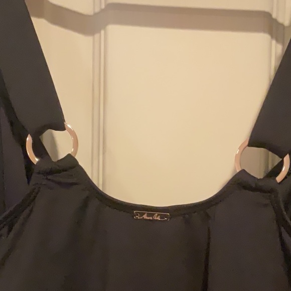 Anne Cole black ruched one piece 16 W - Picture 5 of 6